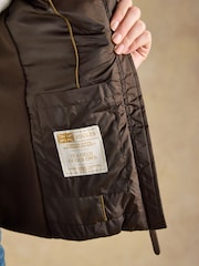 Joules Braemar Luxe Chocolate Brown Showerproof Diamond Quilted Gilet - Image 9 of 10