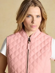 Joules Minx Pink Showerproof Diamond Quilted Gilet - Image 3 of 10