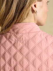 Joules Minx Pink Showerproof Diamond Quilted Gilet - Image 7 of 10