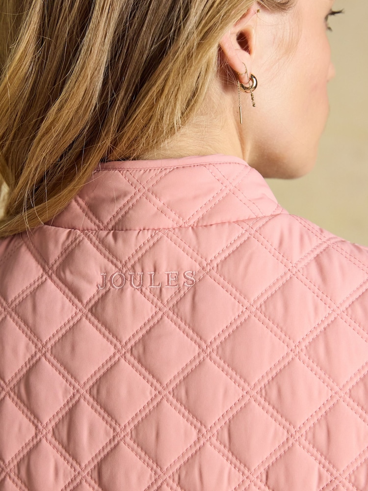 Joules Minx Pink Showerproof Diamond Quilted Gilet - Image 8 of 8 Joules Minx Pink Showerproof Diamond Quilted Gilet - Image 8 of 8