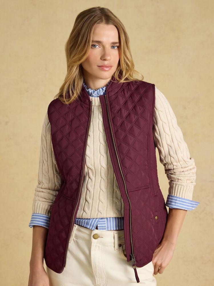 Joules Minx Port Showerproof Diamond Quilted Gilet - Image 1 of 7 Joules Minx Port Showerproof Diamond Quilted Gilet - Image 1 of 7