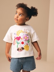 Ecru White Padded Bunny Short Sleeve T-Shirt (3mths-7yrs) - Image 1 of 9