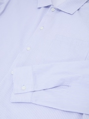 Reiss Soft Blue Corso Pinstripe Regular-Fit Long-Sleeve Shirt With Cotton - Image 7 of 7