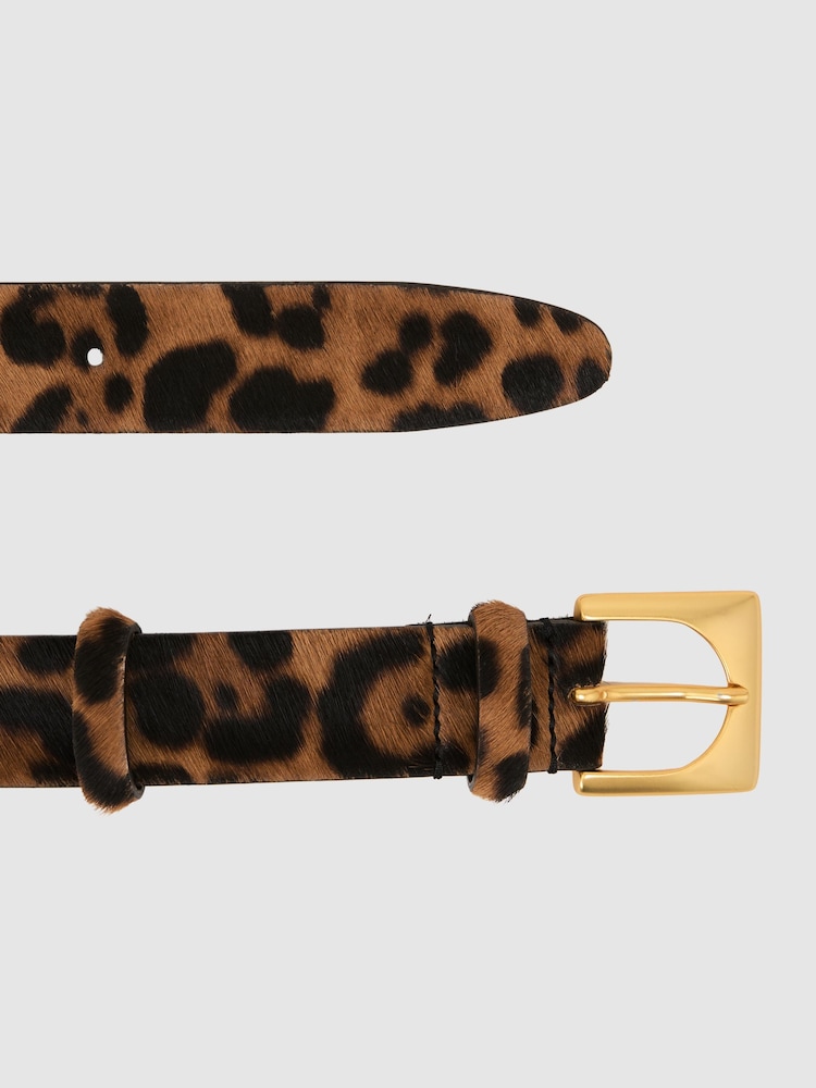 Buy Reiss Animal Belinda Pony-Hair Leopard Square-Buckle  display picture 1