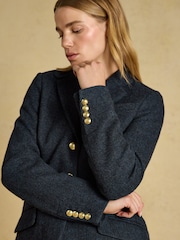 Joules Canterley Navy Herringbone Tweed Blazer - Image 3 of 10