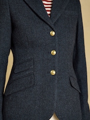 Joules Canterley Navy Herringbone Tweed Blazer - Image 5 of 10