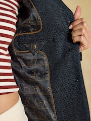 Joules Canterley Navy Herringbone Tweed Blazer - Image 8 of 10