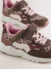 Animal Print Wide Fit (G) Lace-Up Colourblock Trainers - Image 4 of 5