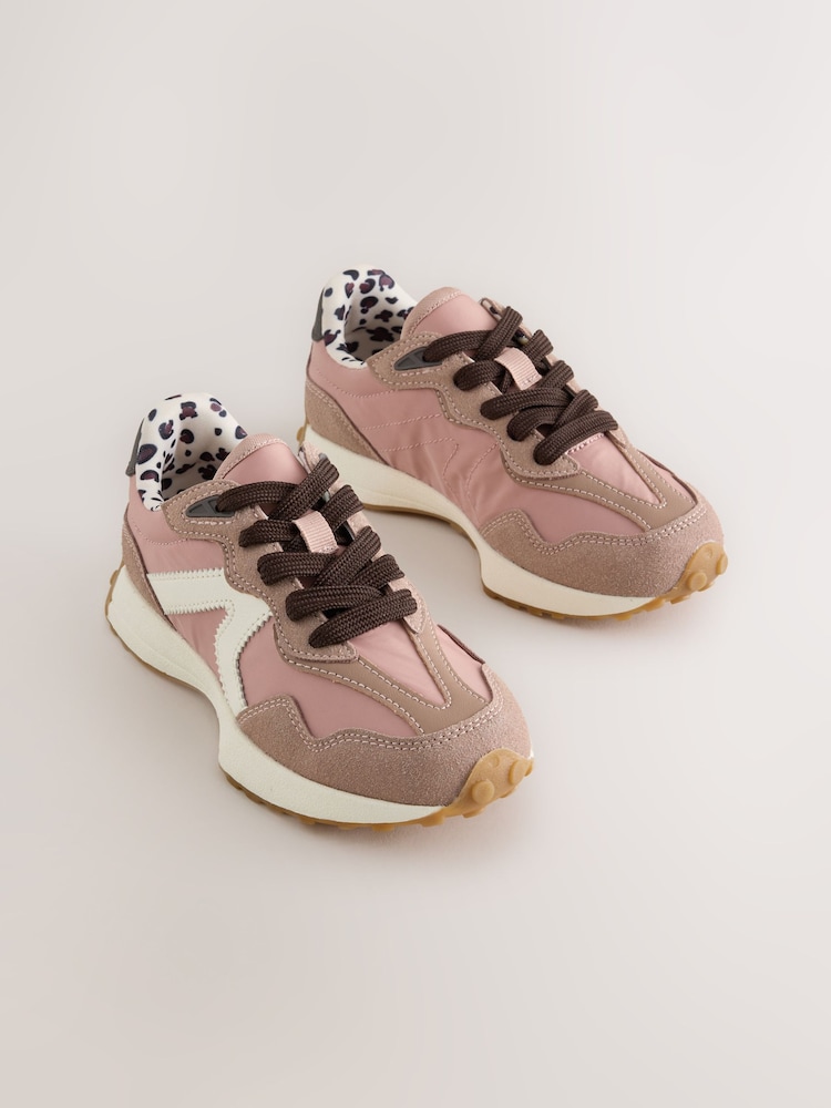 Pink Lace-Up Lifestyle Trainers - Image 2 of 6 Pink Lace-Up Lifestyle Trainers - Image 2 of 6