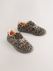 Animal Print Standard Fit (F) Retro Trainers - Image 1 of 5