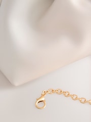 عاجي - Gold Hardware Ruched Clutch Bag - Image 8 of 10