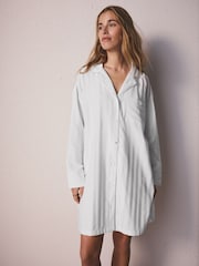 White Cotton/Tencel Blend Night Shirt - Image 1 of 9