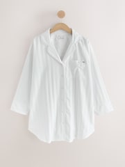 White Cotton/Tencel Blend Night Shirt - Image 7 of 9