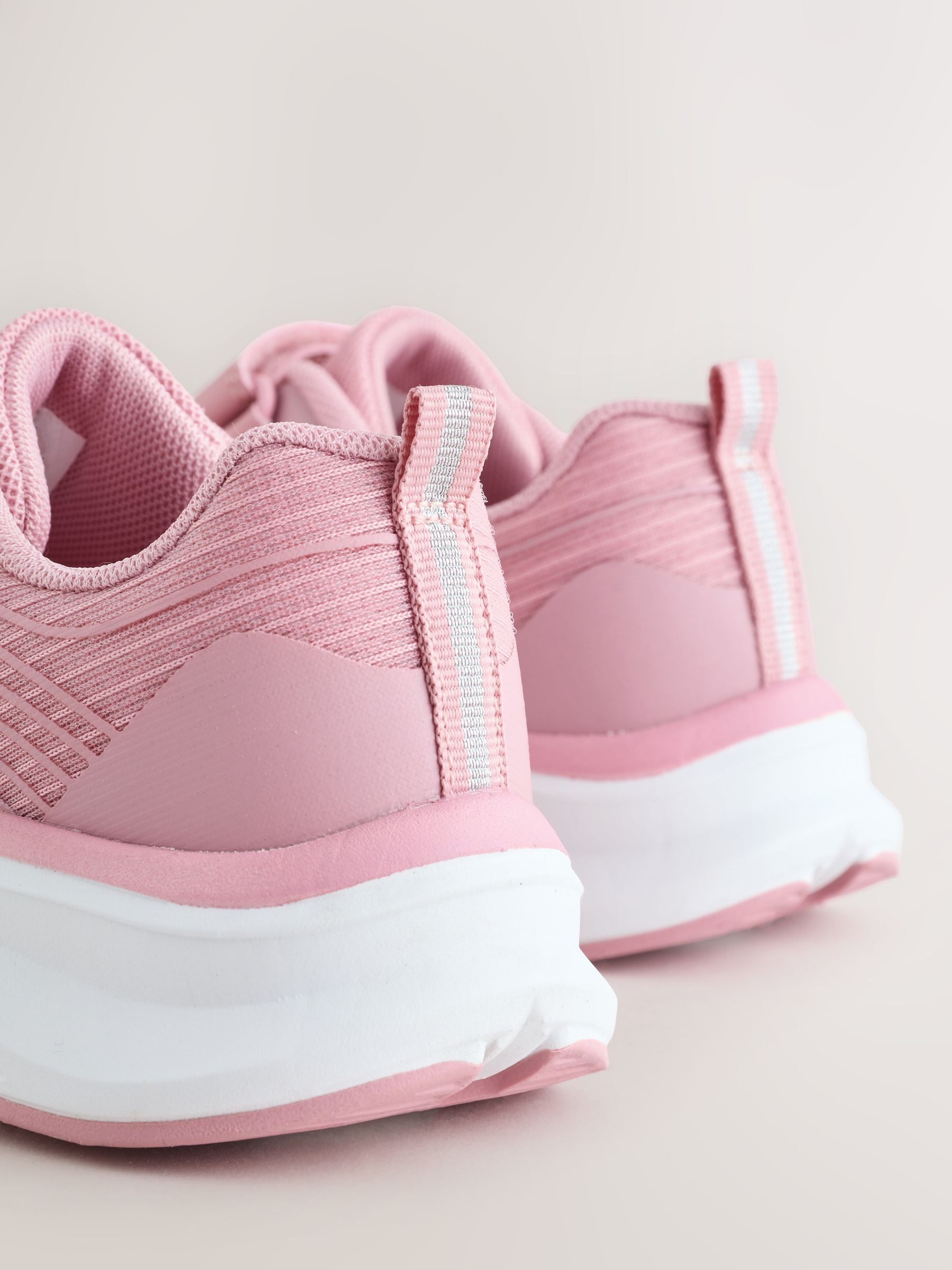 Buy Pink Standard Fit (F) Elastic Lace-Up Trainers from Next India