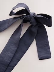 Steel Blue Tie Strap Ruffle Top - Image 9 of 9