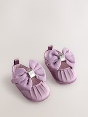 Baker by Ted Baker Blush Pink Padders Shoes With Bow - Image 1 of 5