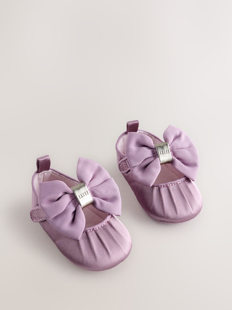 Baker by Ted Baker Blush Pink Padders Shoes With Bow - Image 1 of 5