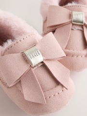 Baker by Ted Baker Pink Loafers Padders With Bow - Image 3 of 5