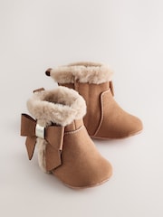 Baker by Ted Baker Tan Brown Faux Fur Trim Padders Boots - Image 2 of 5