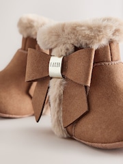 Baker by Ted Baker Tan Brown Faux Fur Trim Padders Boots - Image 3 of 5