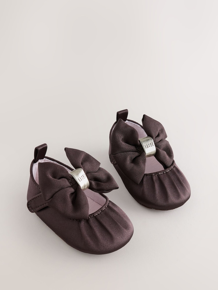 Baker by Ted Baker Brown Padders Shoes With Bow - Image 1 of 5 Baker by Ted Baker Brown Padders Shoes With Bow - Image 1 of 5