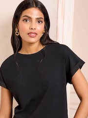 Love & Roses Black Crew Neck Jersey T-Shirt - Image 2 of 4