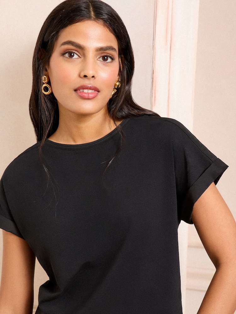 Love & Roses Black Crew Neck Jersey T-Shirt - Image 2 of 4