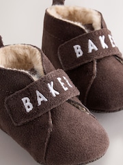 Baker by Ted Baker Chocolate Brown Slipper Boots Padders - Image 4 of 6
