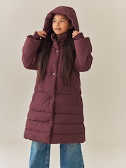 Burgundy Shower Resistant Padded Coat (3-16yrs) - Image 3 of 5