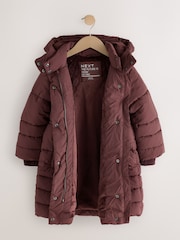 Burgundy Shower Resistant Padded Coat (3-16yrs) - Image 8 of 11