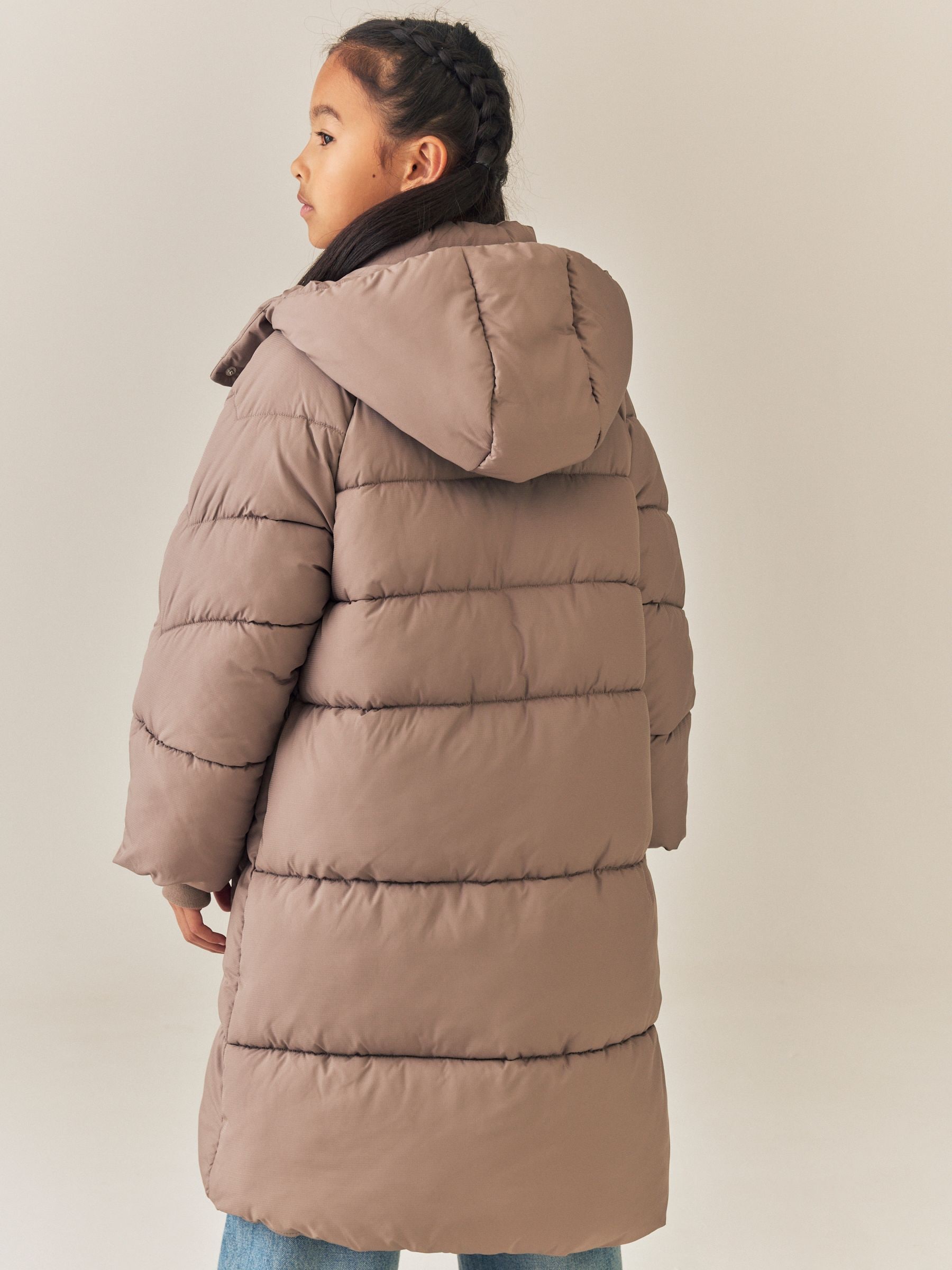 Buy Mink Brown Shower Resistant Faux Fur Lined Padded Coat (3
