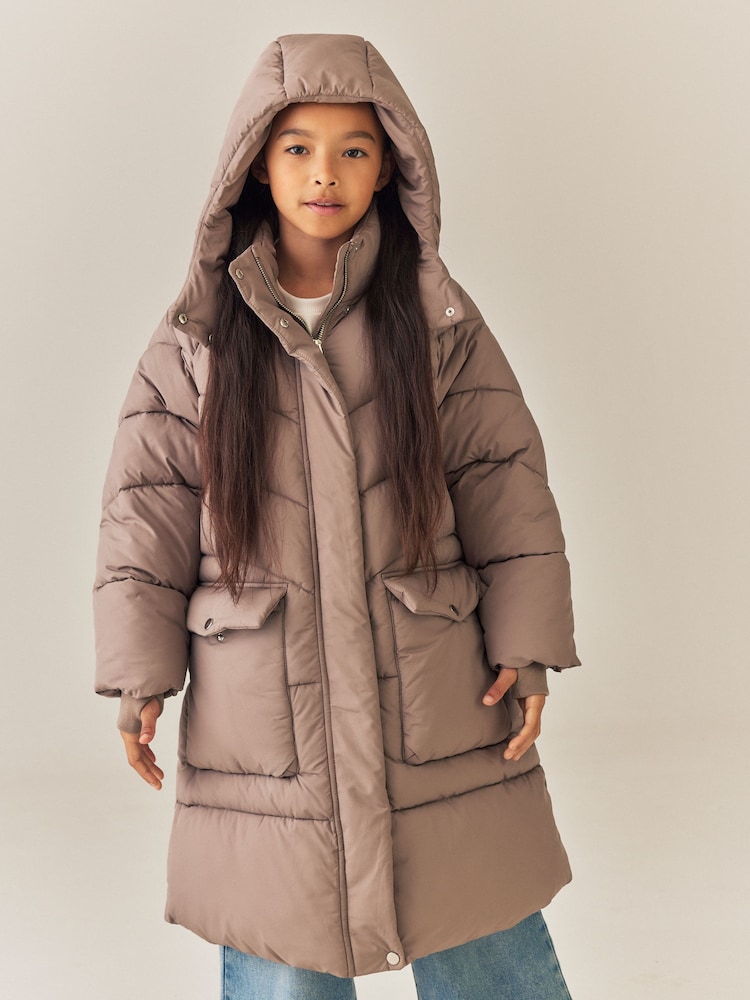 Mink Brown Shower Resistant Faux Fur Lined Padded Coat (3-16yrs) - Image 5 of 5 Mink Brown Shower Resistant Faux Fur Lined Padded Coat (3-16yrs) - Image 5 of 5
