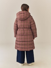 Pink Check Shower Resistant Padded Coat (3-16yrs) - Image 3 of 11