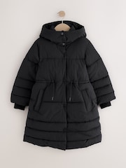 Black Shower Resistant Padded Coat (3-16yrs) - Image 6 of 12