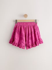 Pink Embroidered Mirror Detail Shorts - Image 1 of 3