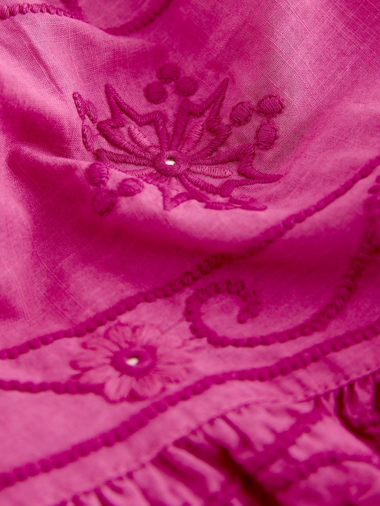 Pink Embroidered Mirror Detail Shorts - Image 2 of 3