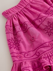 Pink Embroidered Mirror Detail Shorts - Image 3 of 3