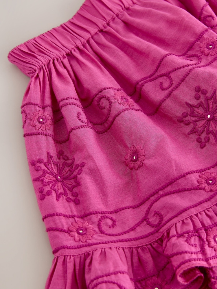Pink Embroidered Mirror Detail Shorts - Image 3 of 3