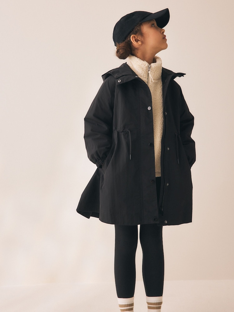Black Waterproof Skirted Rain Jacket (3-16yrs) - Image 1 of 4