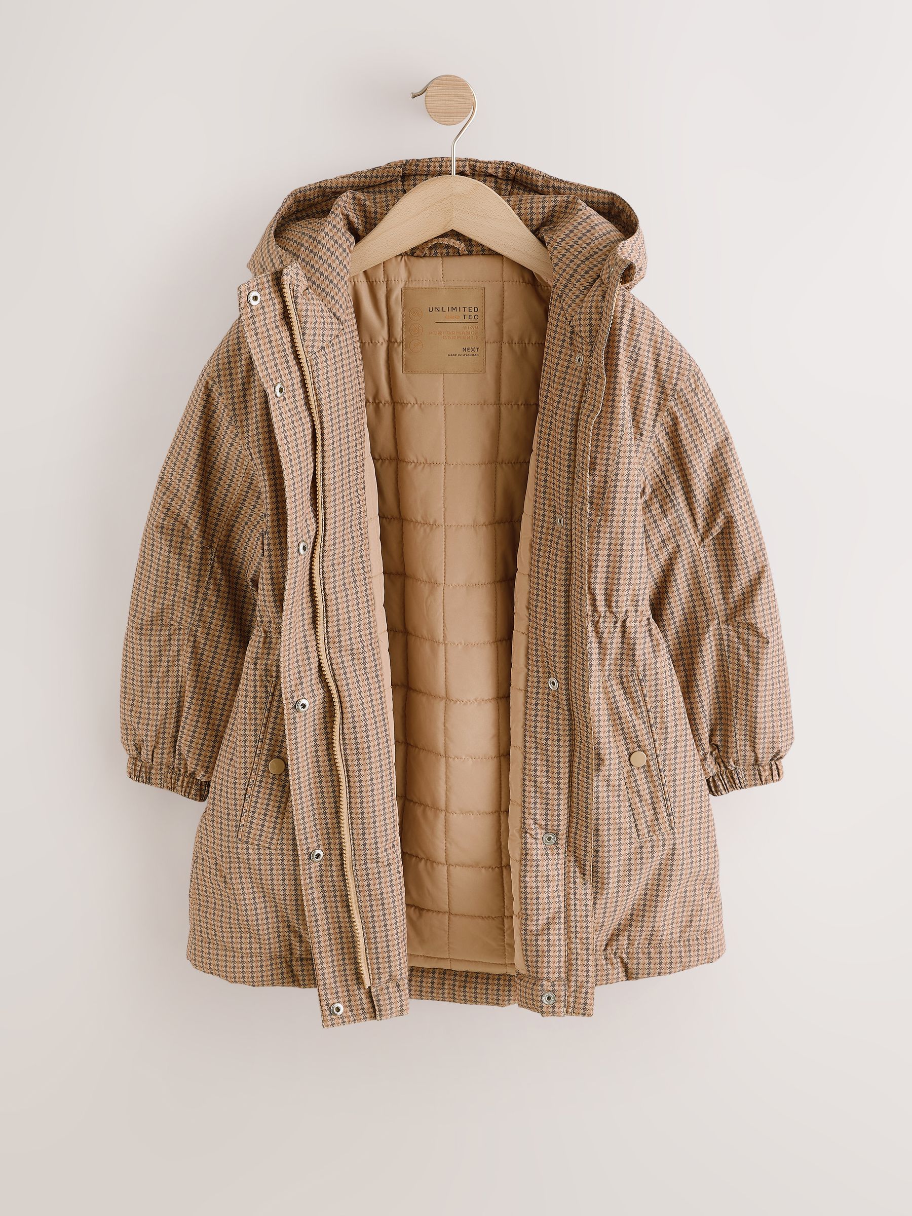 Buy Neutral Check Waterproof Coat (3-16yrs) from the Next UK