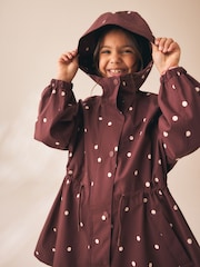 Brown Polka Dot Waterproof Skirted Rain Jacket (3-16yrs) - Image 2 of 4