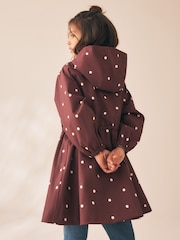 Brown Polka Dot Waterproof Skirted Rain Jacket (3-16yrs) - Image 3 of 4