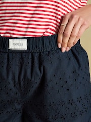 Joules Amara Navy Pull On Cotton Shorts - Image 5 of 6