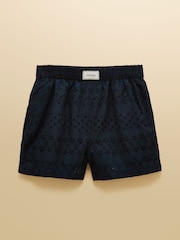 Joules Amara Navy Pull On Cotton Shorts - Image 6 of 6