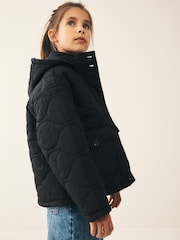 Black Shower Resistant Quilted Jacket (3-16yrs) - Image 1 of 9