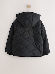 Black Shower Resistant Quilted Jacket (3-16yrs) - Image 7 of 9