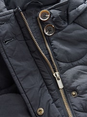 Black Shower Resistant Quilted Jacket (3-16yrs) - Image 9 of 9