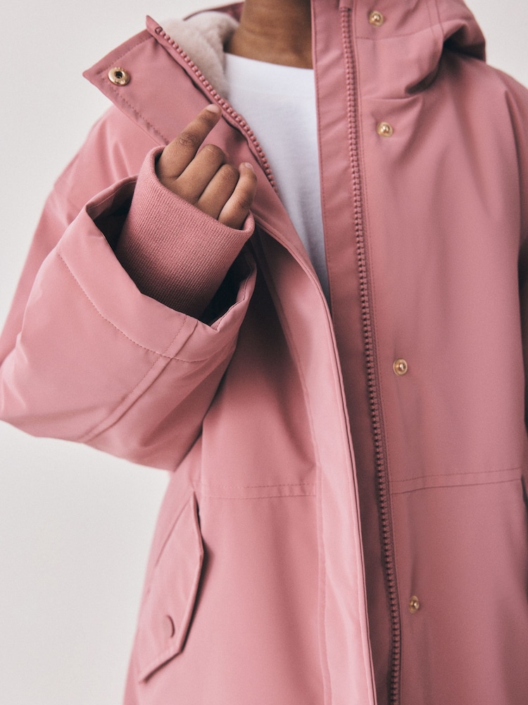 Pink Shower Resistant Faux Fur Lined Jacket (3-16yrs) - Image 6 of 6 Pink Shower Resistant Faux Fur Lined Jacket (3-16yrs) - Image 6 of 6