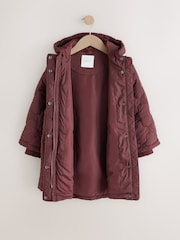 Burgundy Red Butterfly Quilted Shower Resistant Jacket (3-16yrs) - Image 6 of 9