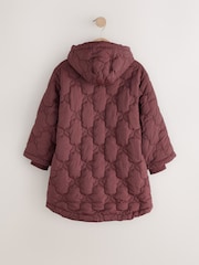 Burgundy Red Butterfly Quilted Shower Resistant Jacket (3-16yrs) - Image 7 of 9